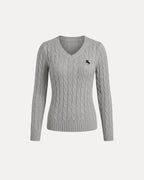 Cable Knit V-Neck Sweater