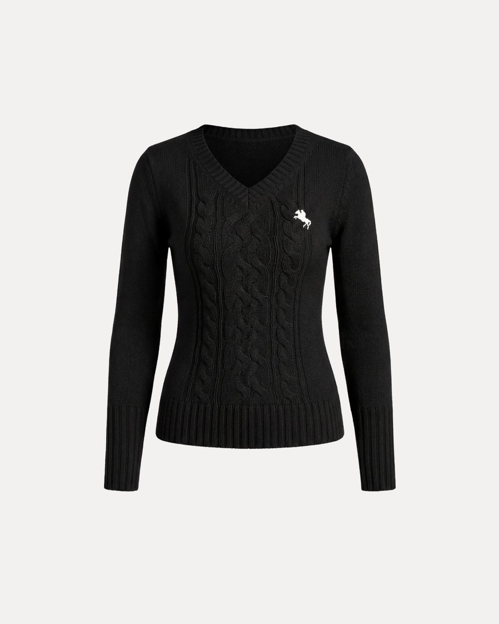 Cable Knit V-Neck Sweater