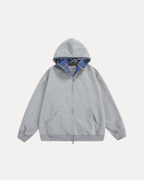 Checkered Zip Hoodie