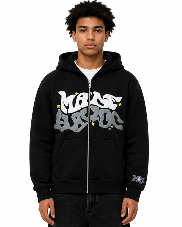 Mave Zip Hoodie Schwarz